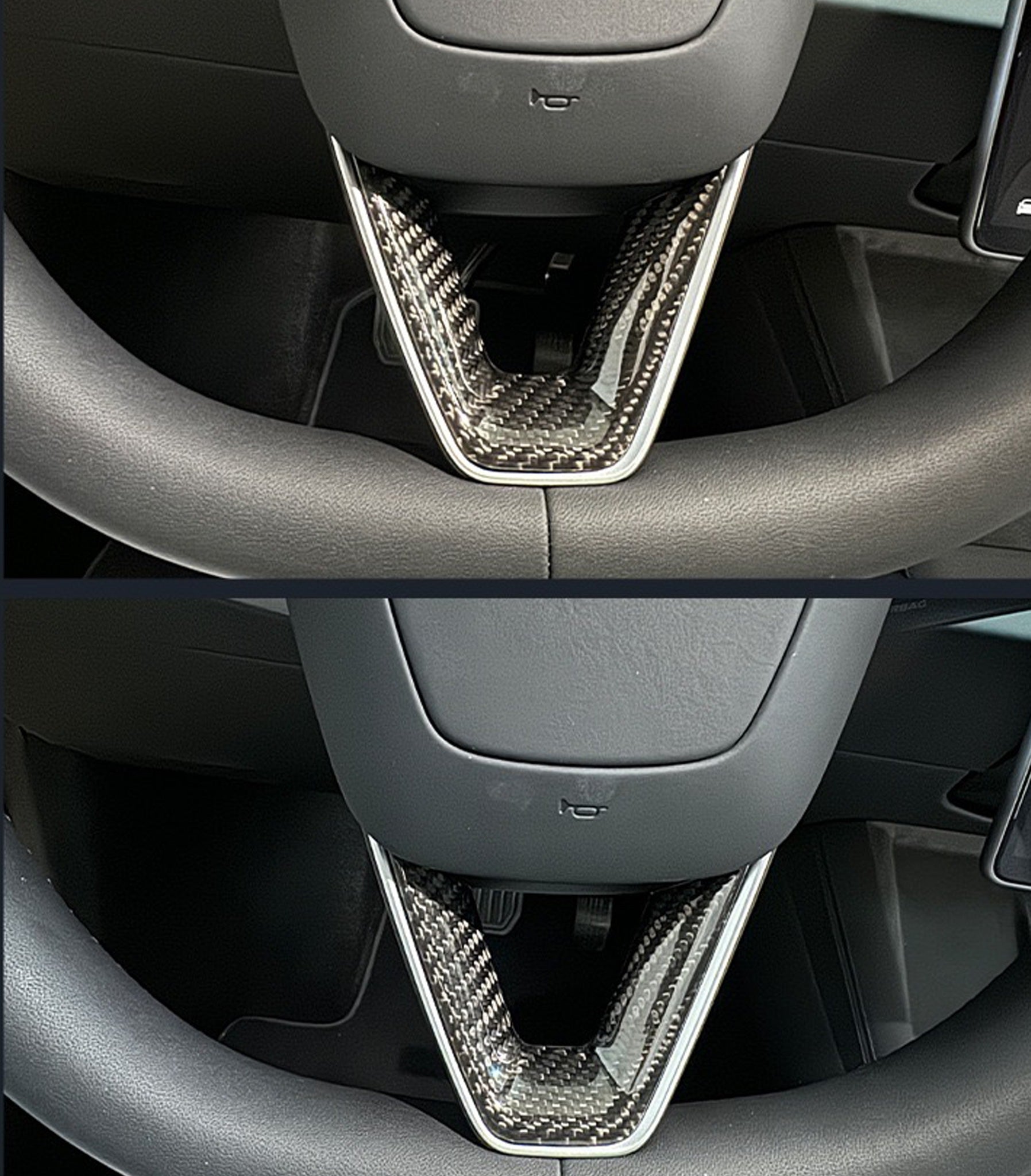 Carbon Fiber Steering Wheel Cover for 2024 Tesla Model 3 Highland – Hills