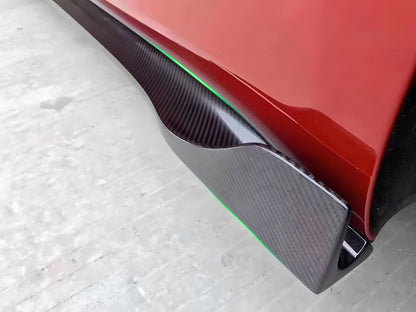 Real Carbon Fiber V-Style Side Skirts For Model 3