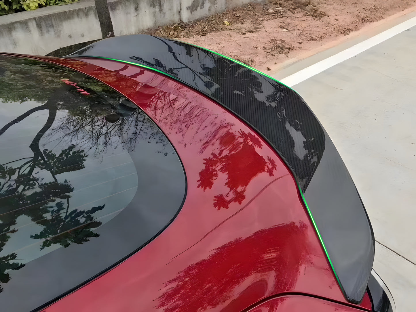 Real Carbon Fiber V-Style Spoiler for Tesla Model 3