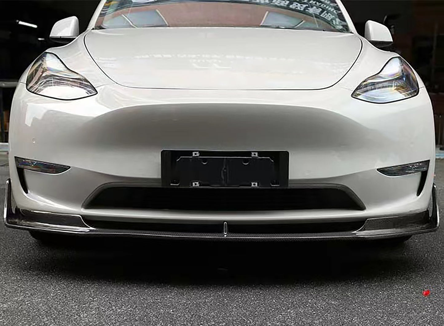 Real Carbon Fiber V Type Aero Front Lip For Tesla Model Y