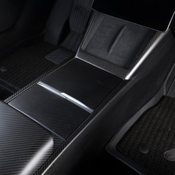 Real Carbon Fiber Center Console Side Trim Cover for 2024+ Tesla Model 3 Highland