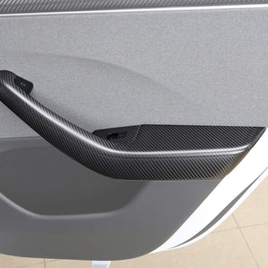 Real Carbon Fiber Front & Rear Door Armrest Covers for 2024+ Model 3 Highland (4 Pcs)