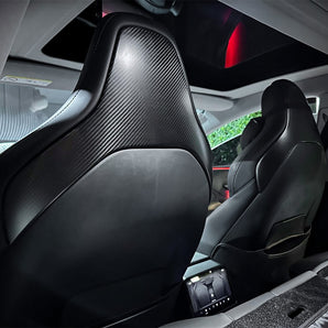 Real Carbon Fiber Seat Back Covers for 2024+ Tesla Model 3 Highland Performance & 2025.03+ Model Y Juniper Performance
