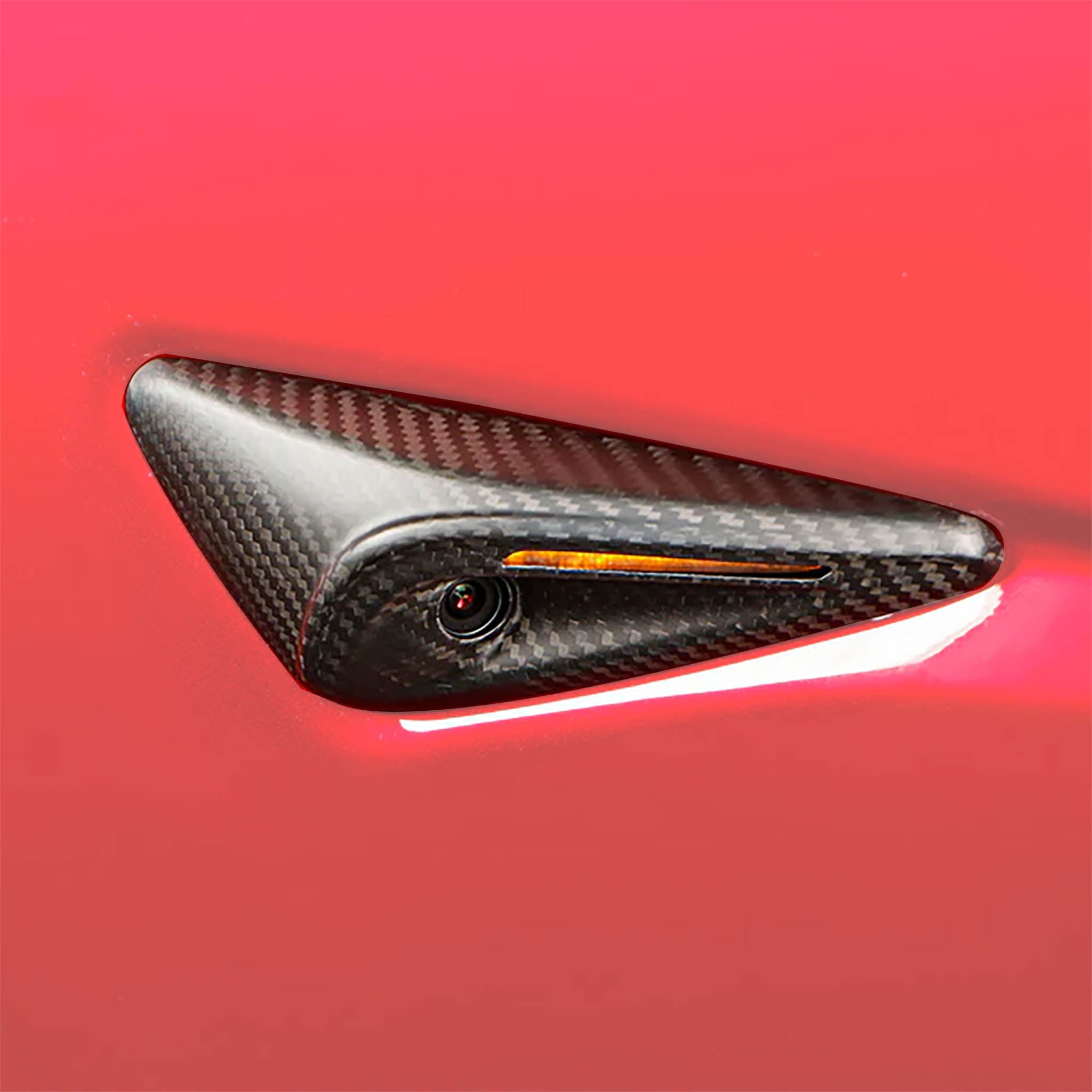 Real Carbon Fiber Side Camera Covers For Tesla  2024+ Model 3 & Model Y