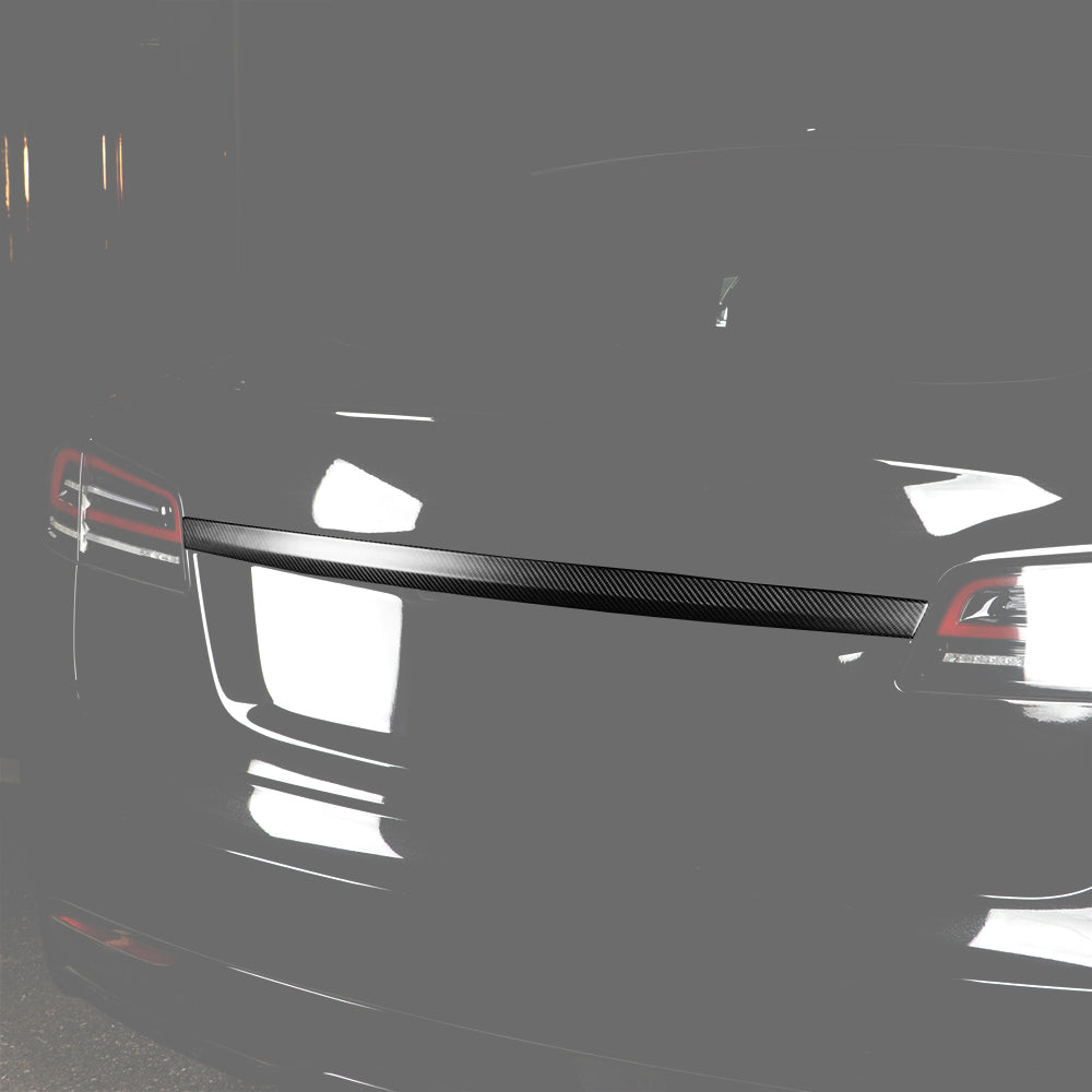 Real Carbon Fiber Tailgate Trim Cover for Tesla Model S 2021-2025+