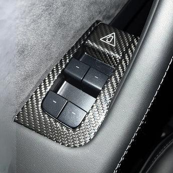 Real Carbon Fiber Window Switch Trim Cover for 2025-2026 Model Y Juniper