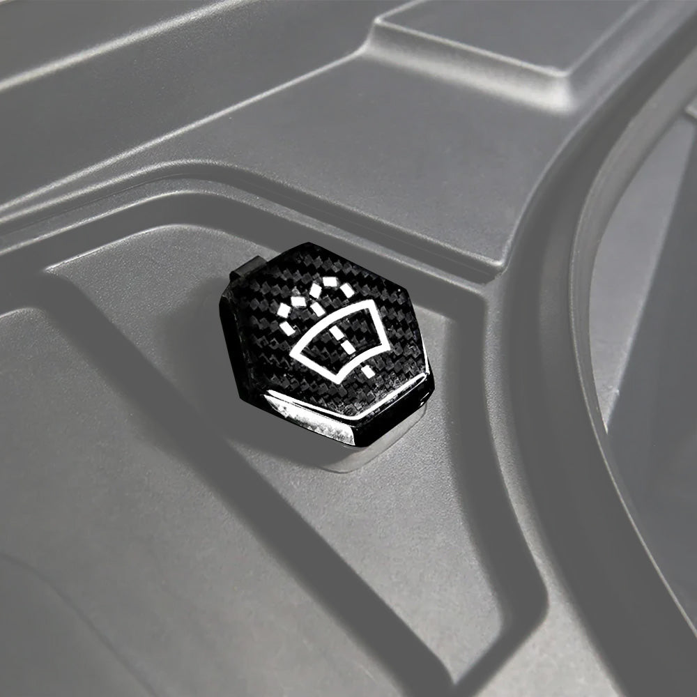 Real Dry Molded Carbon Fiber Windshield Wiper Fluid Reservoir Overlay for Tesla Cybertruck - Matte or Glossy Finish
