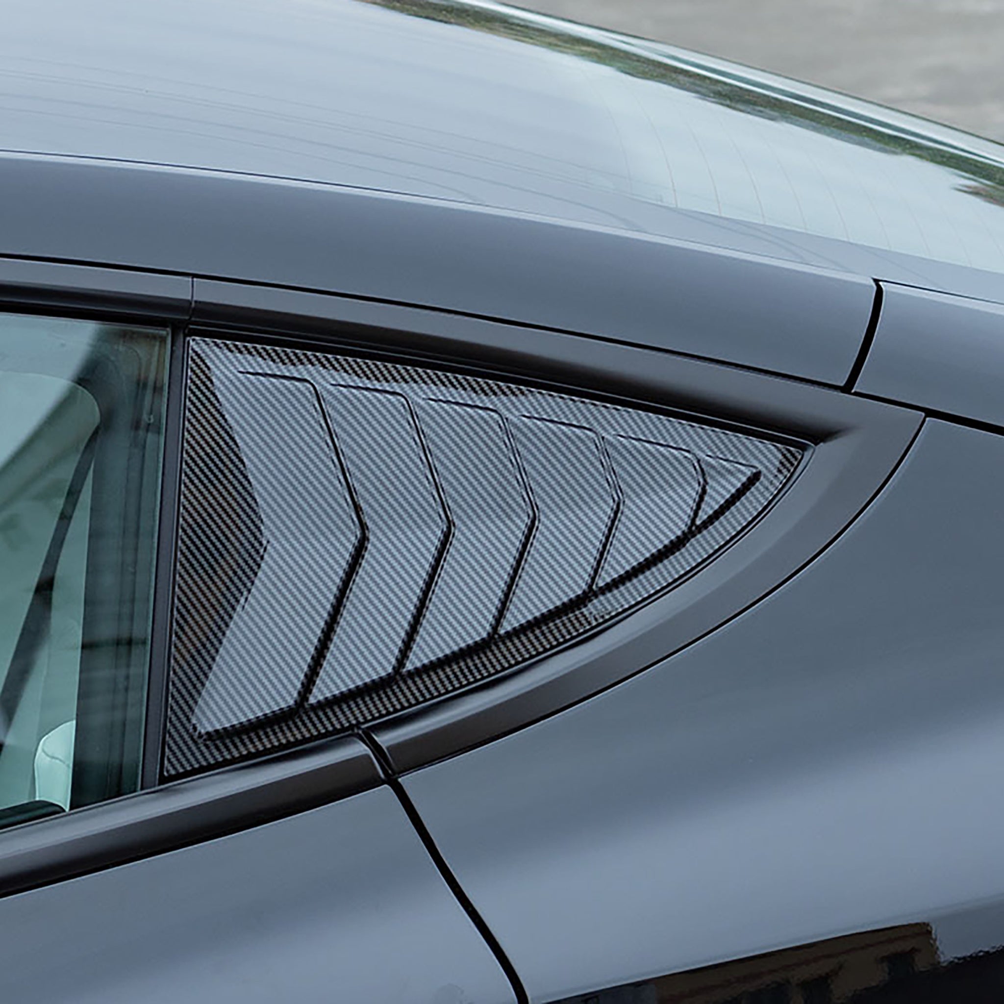 AULESSE Carbon Fiber Rear Side Window Louvers For Tesla Model 3