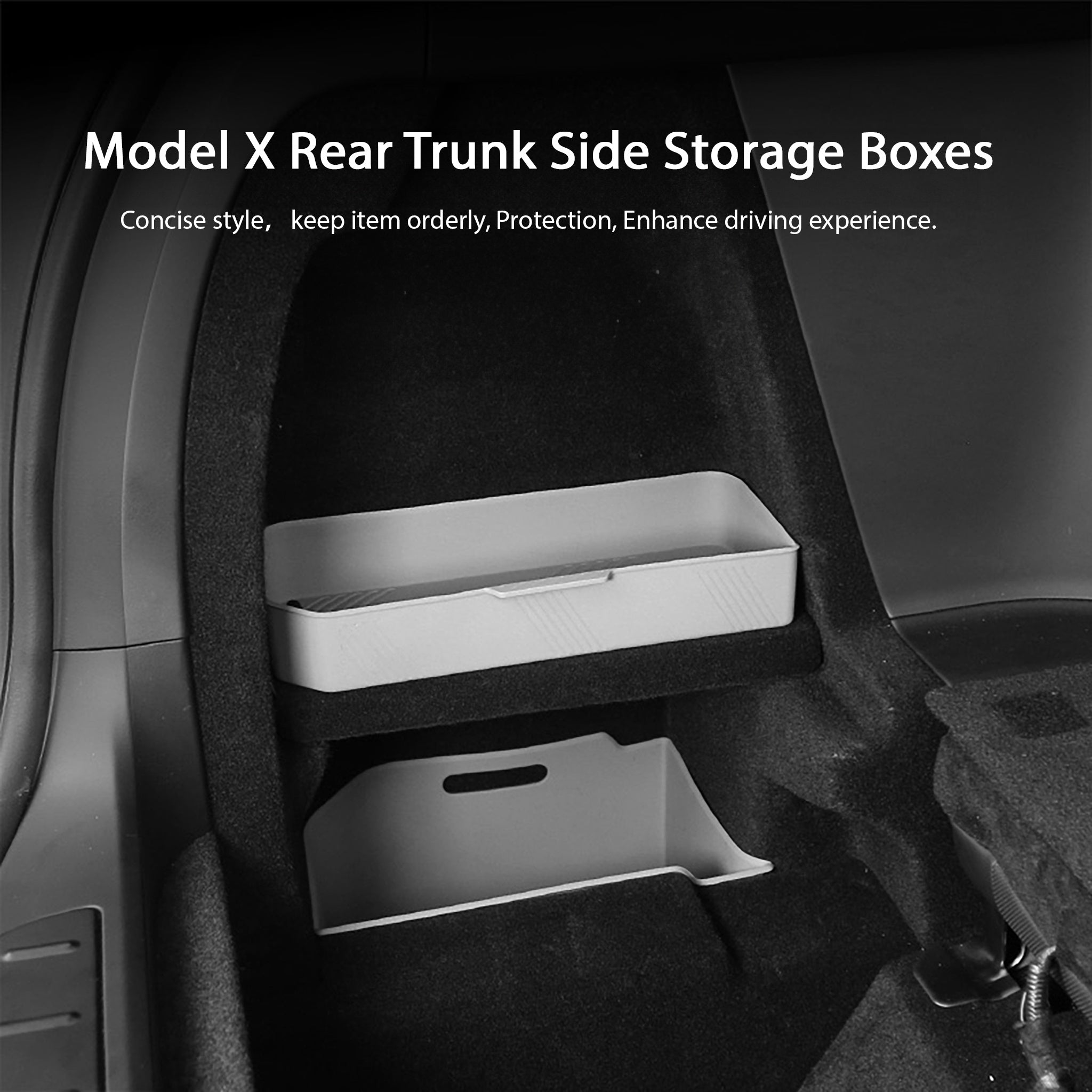 Rear Trunk Side Storage Box for Tesla Refreshed Model X 2021+ (3PCS)