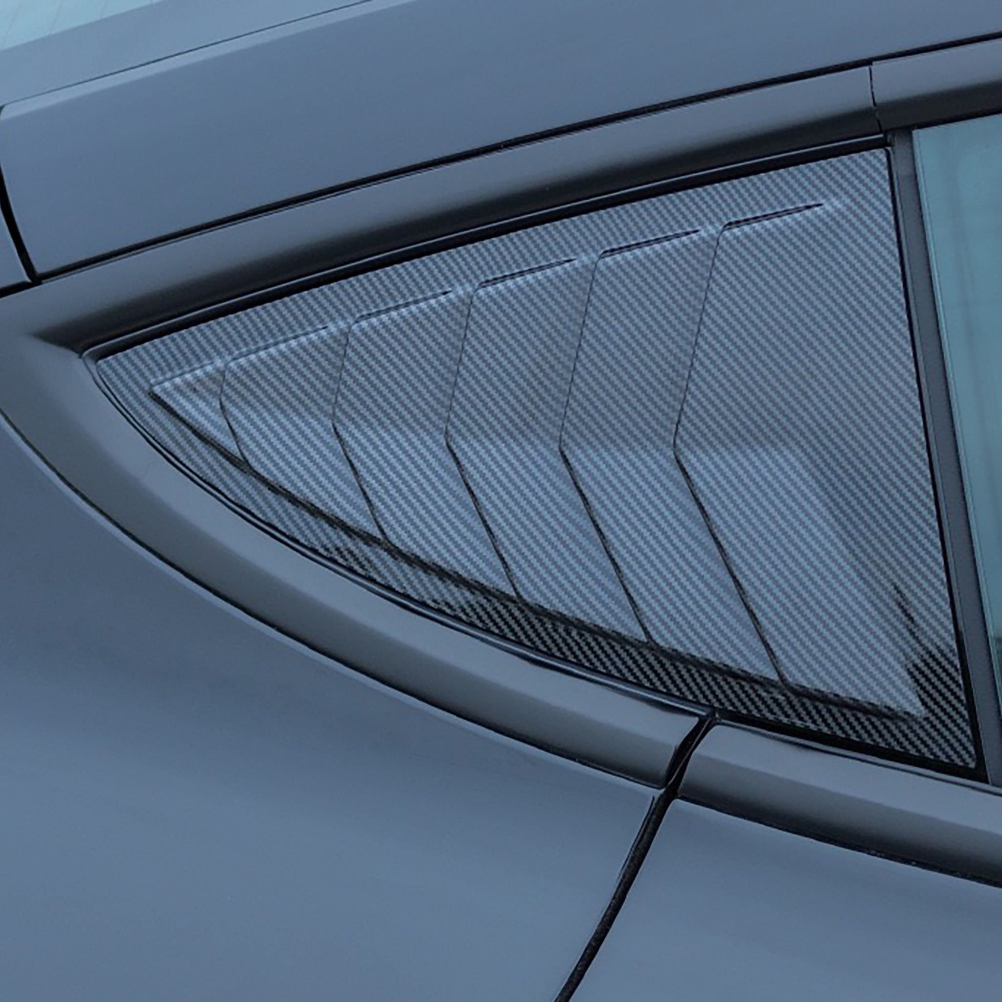Tesla Rear Window Rack Racing-Style Rear Side Quarter Window Louvers for Tesla Model 3 2017-2 ...