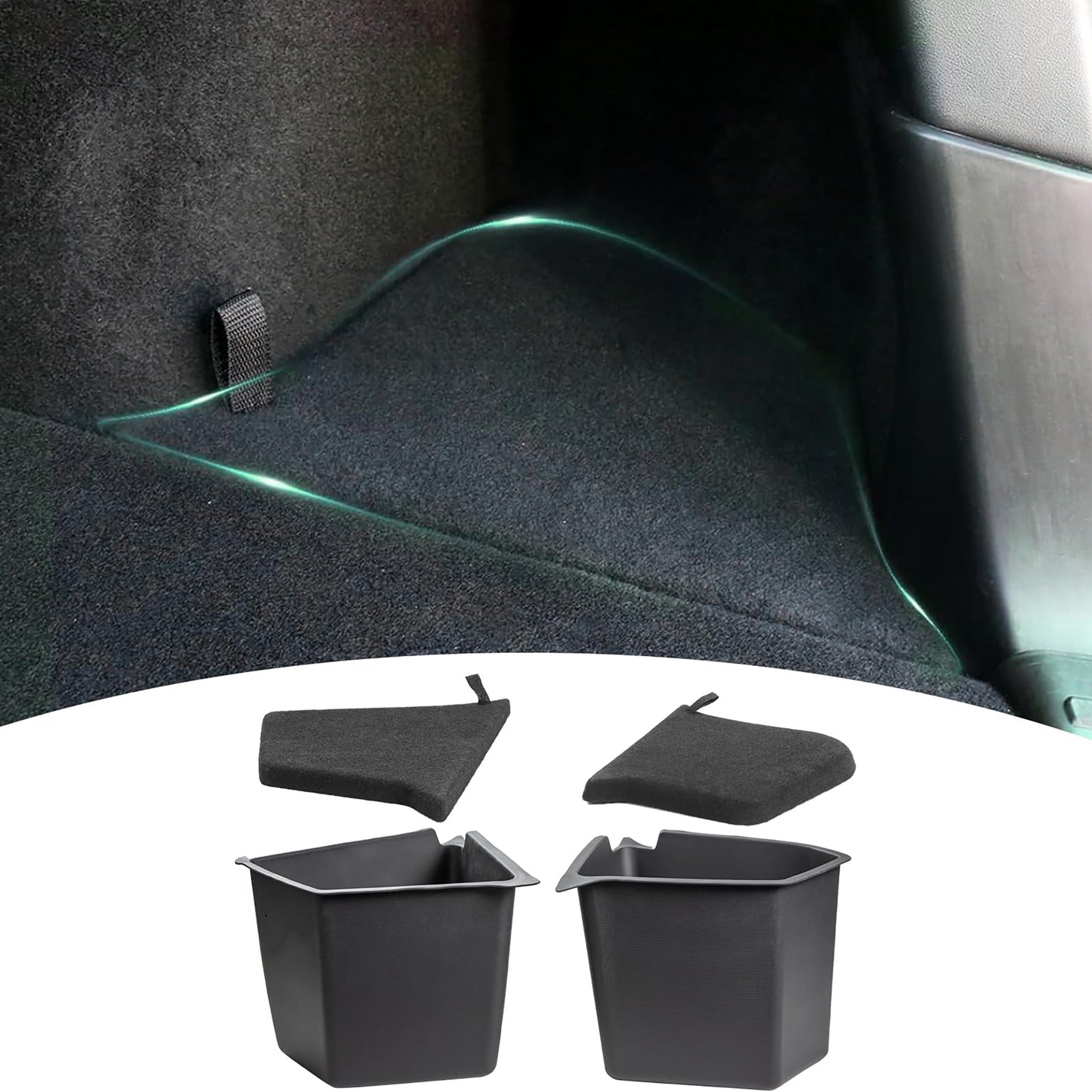 Rear Trunk Side Storage Bins for Tesla Model Y 5 Seater