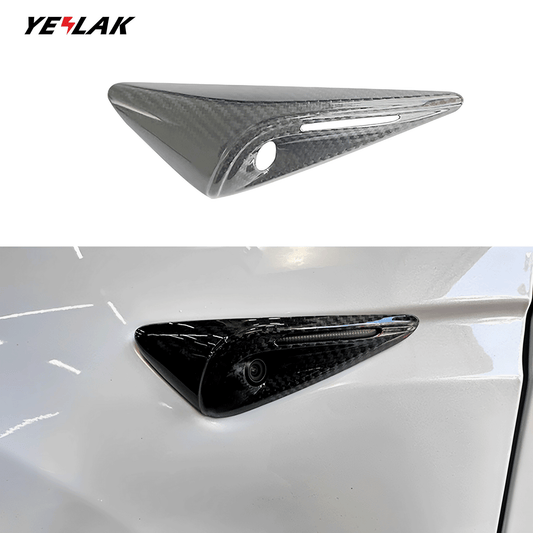 Carbon Fiber Side Camera Covers For Tesla 2021+ Model X & Model 3 Highland