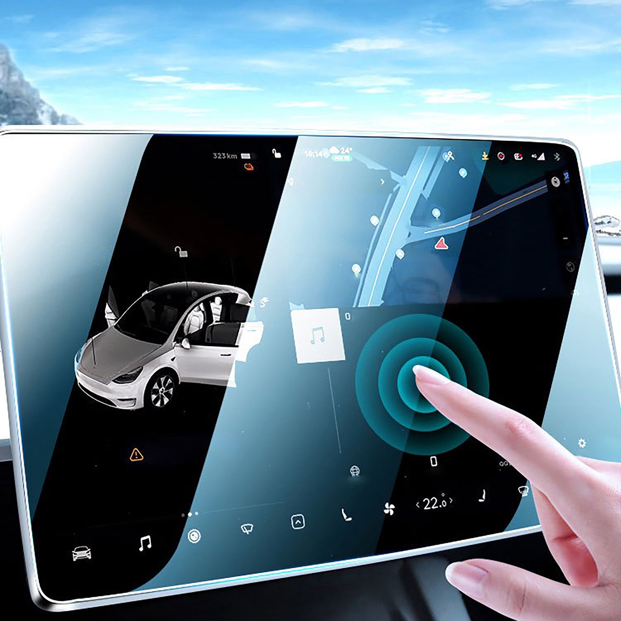 SDOROS Tesla 2024 New Model 3 Highland Tempered Glass Screen Protector  2Pcs/Set, 15.4 Center Control Touchscreen Car Navigation Touch Screen