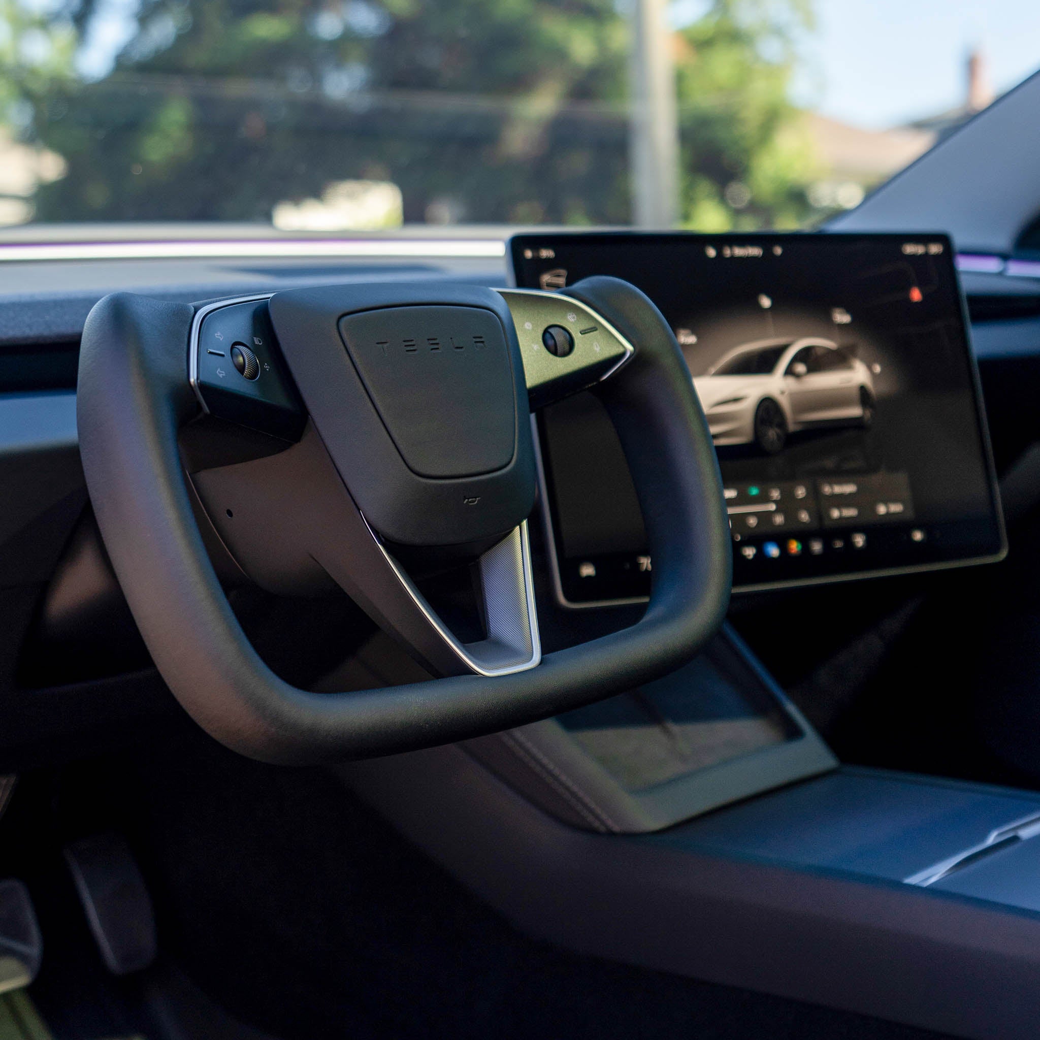Tesla Model 3 Highland Premium Yoke Steering Wheel Upgrade (2024+) – Heated, Ergonomic Design & Easy Installation