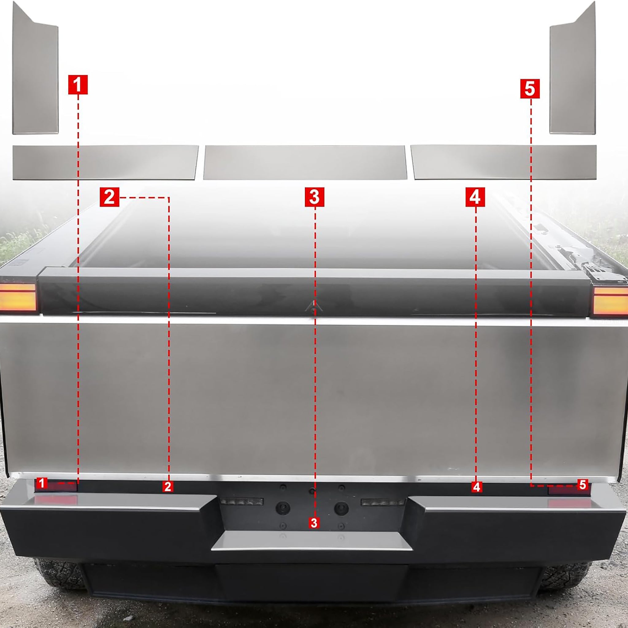 Steel Rear Bumper Protection Premium Stainless Steel Rear Bumper Guard for Tesla Cybertruck – Yeslak ...