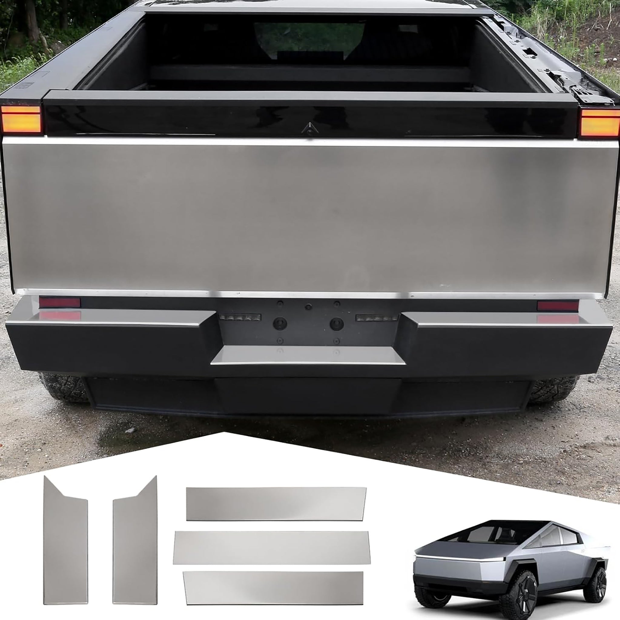 Steel Rear Bumper Protection Premium Stainless Steel Rear Bumper Guard for Tesla Cybertruck – Yeslak ...
