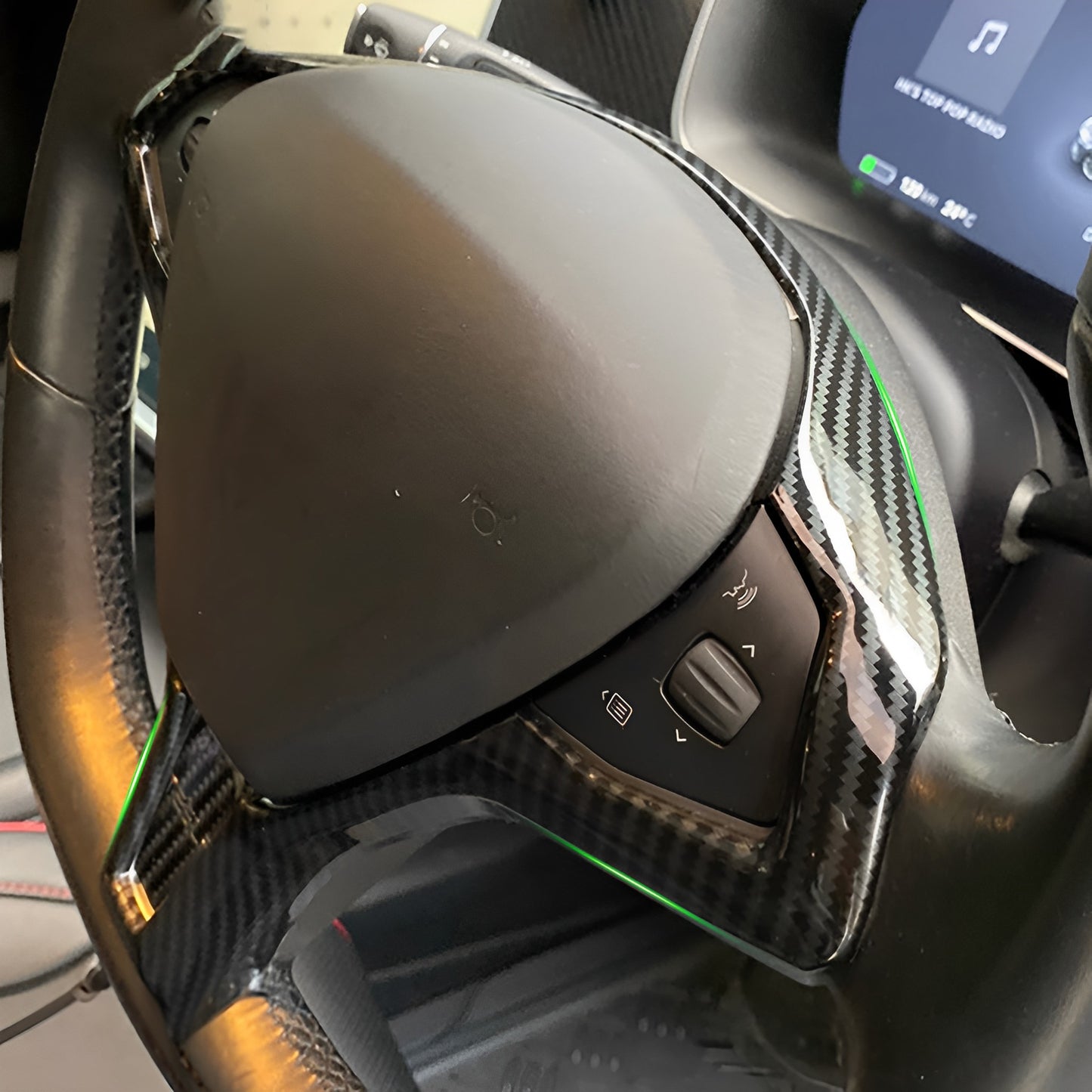 Carbon Fiber Steering Wheel Frame Trim For Tesla Model S / X