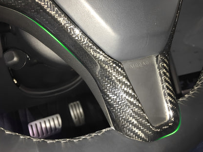 Carbon Fiber Steering Wheel Frame Trim For Tesla Model S / X