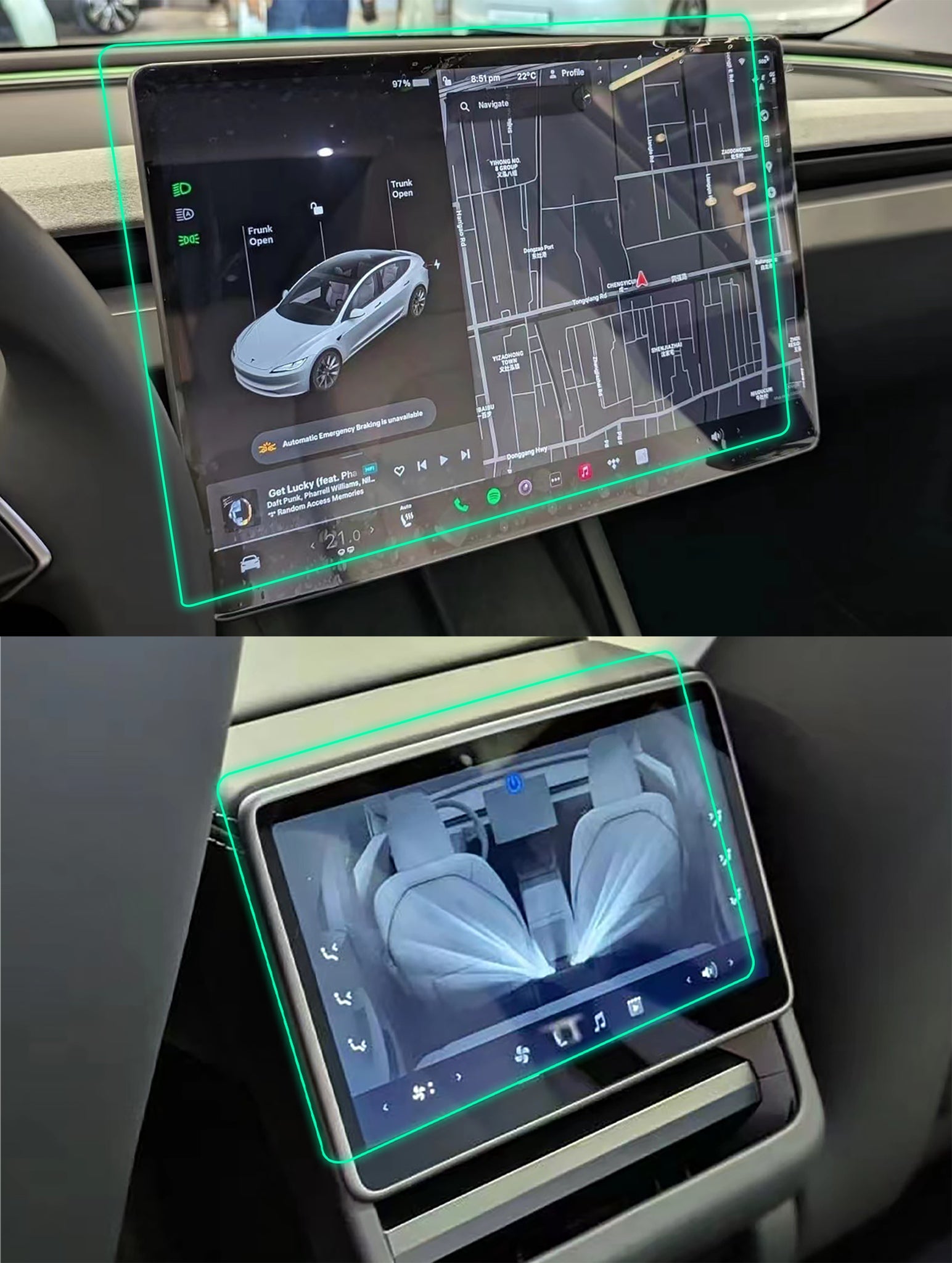 Tempered Glass Screen Protector for 2024+ Model 3 & 2025+ Model Y