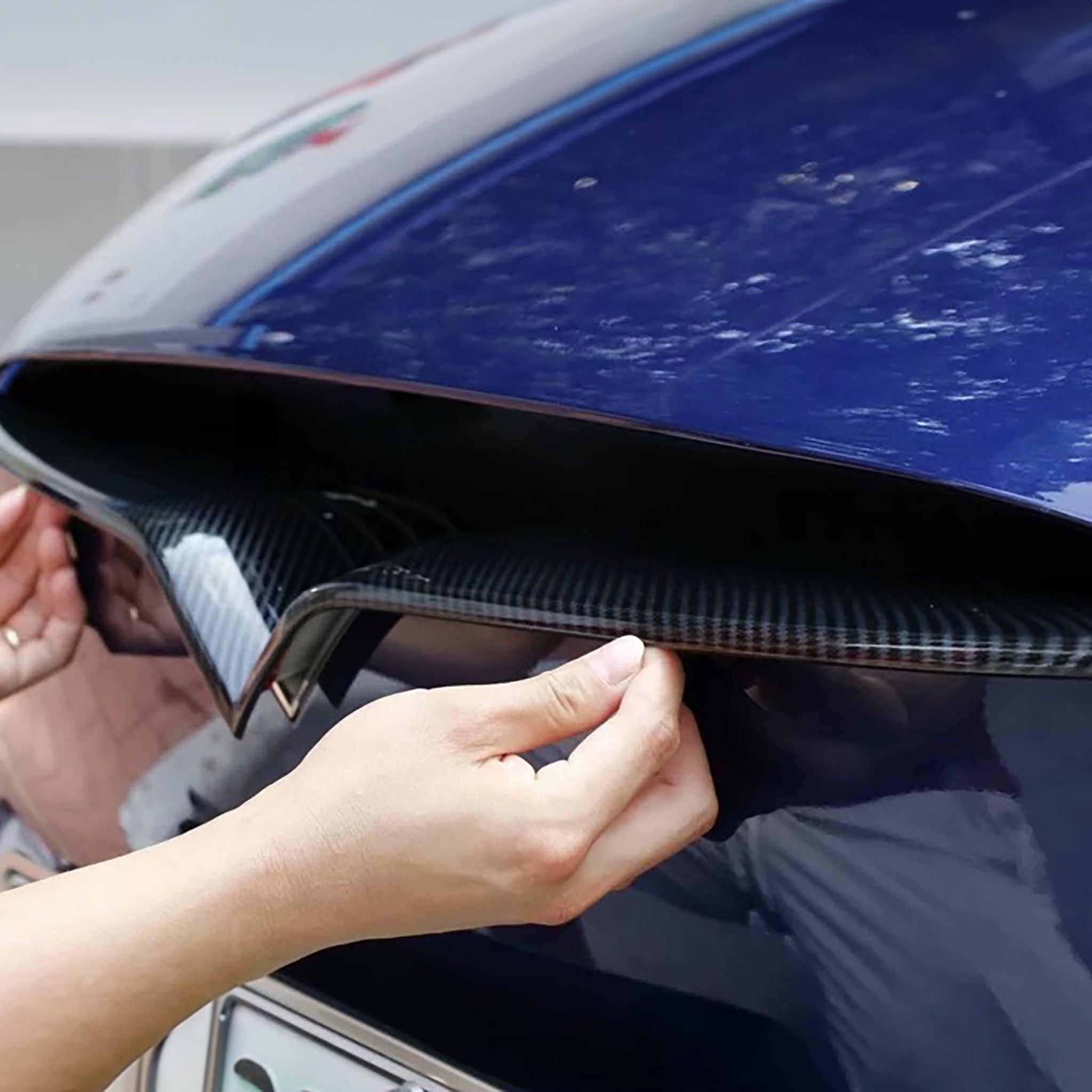 Real Carbon Fiber Front Bumper Inlay For Tesla Model X 2017-2024