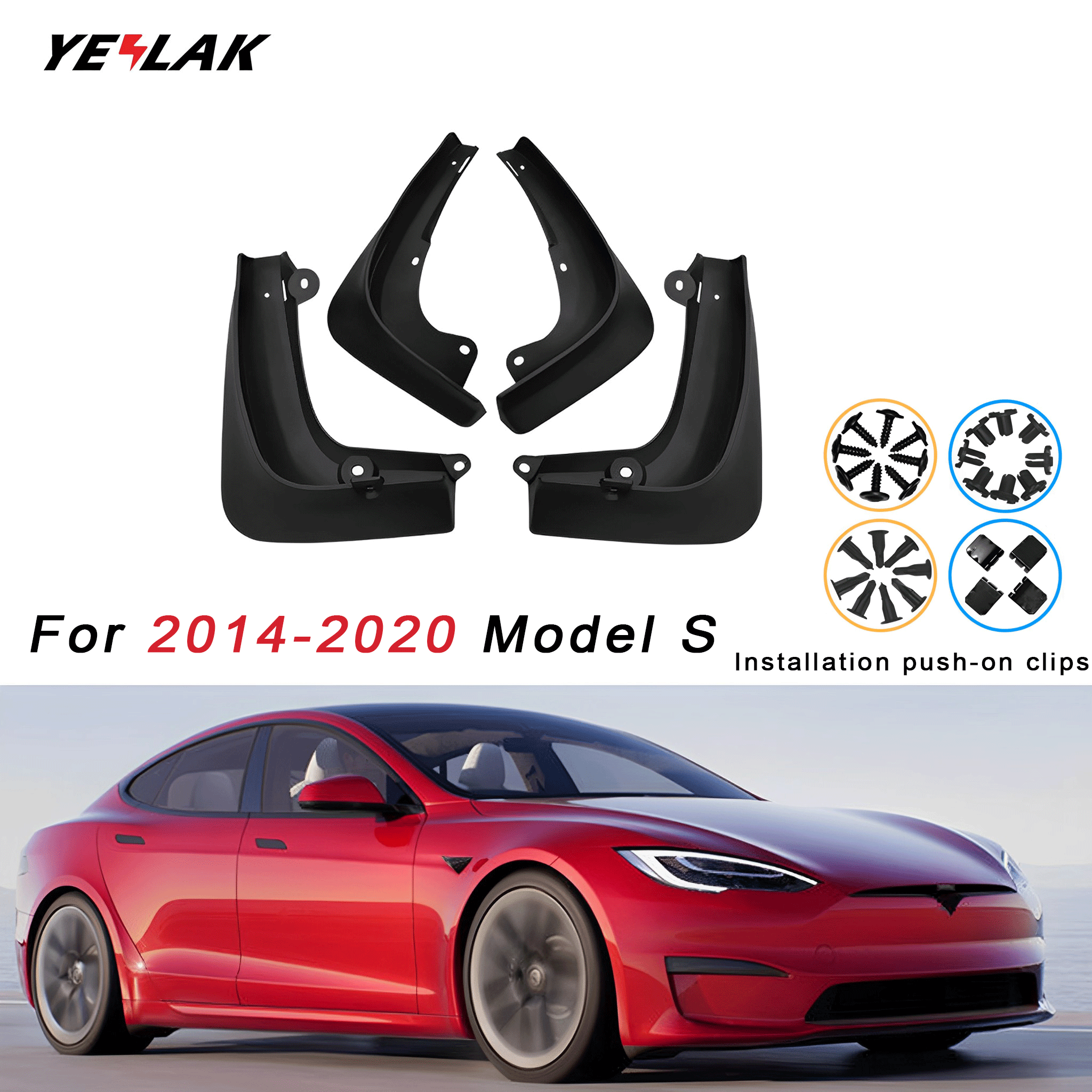 Mud Flaps Set For Tesla Model S 2014-2020