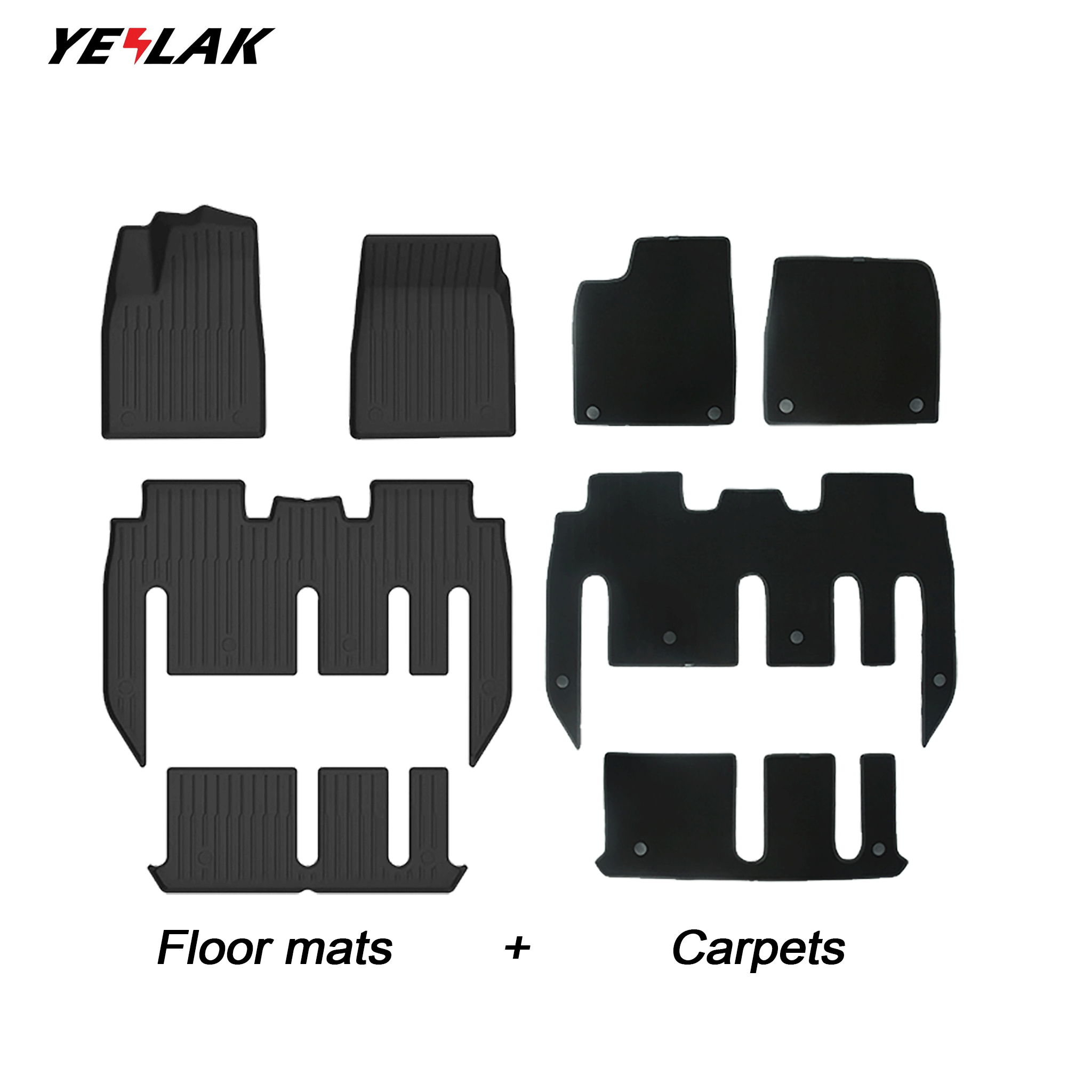 2021-2024 All Weather Floor Mats For Model X ( 7 Seater)
