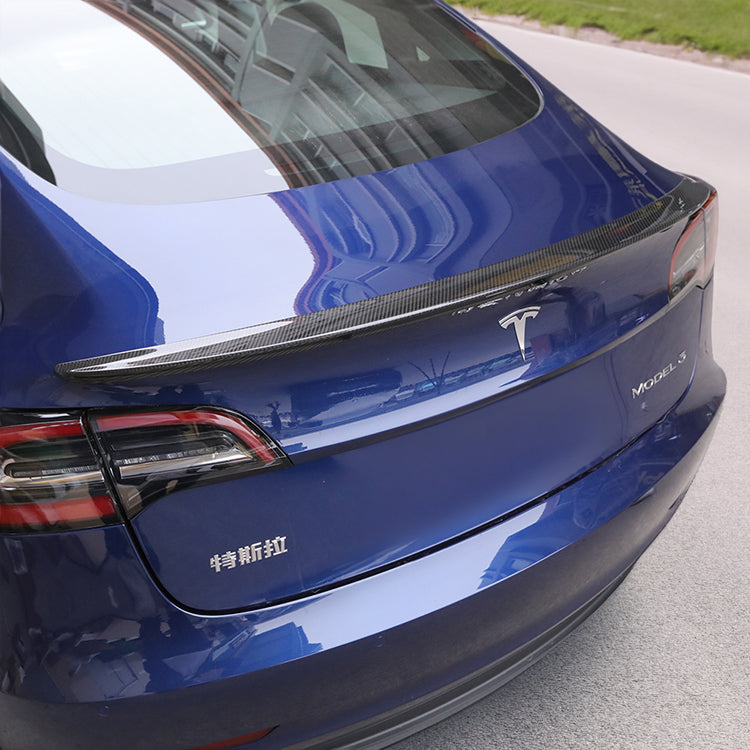 New Tesla Red Spoiler Carbon Fiber Model Y 3 Real Carbon Fiber