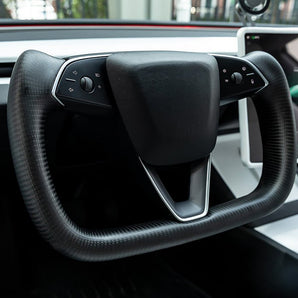 Heated Carbon Fiber Yoke Steering Wheel for 2024-2026+ New Model 3
