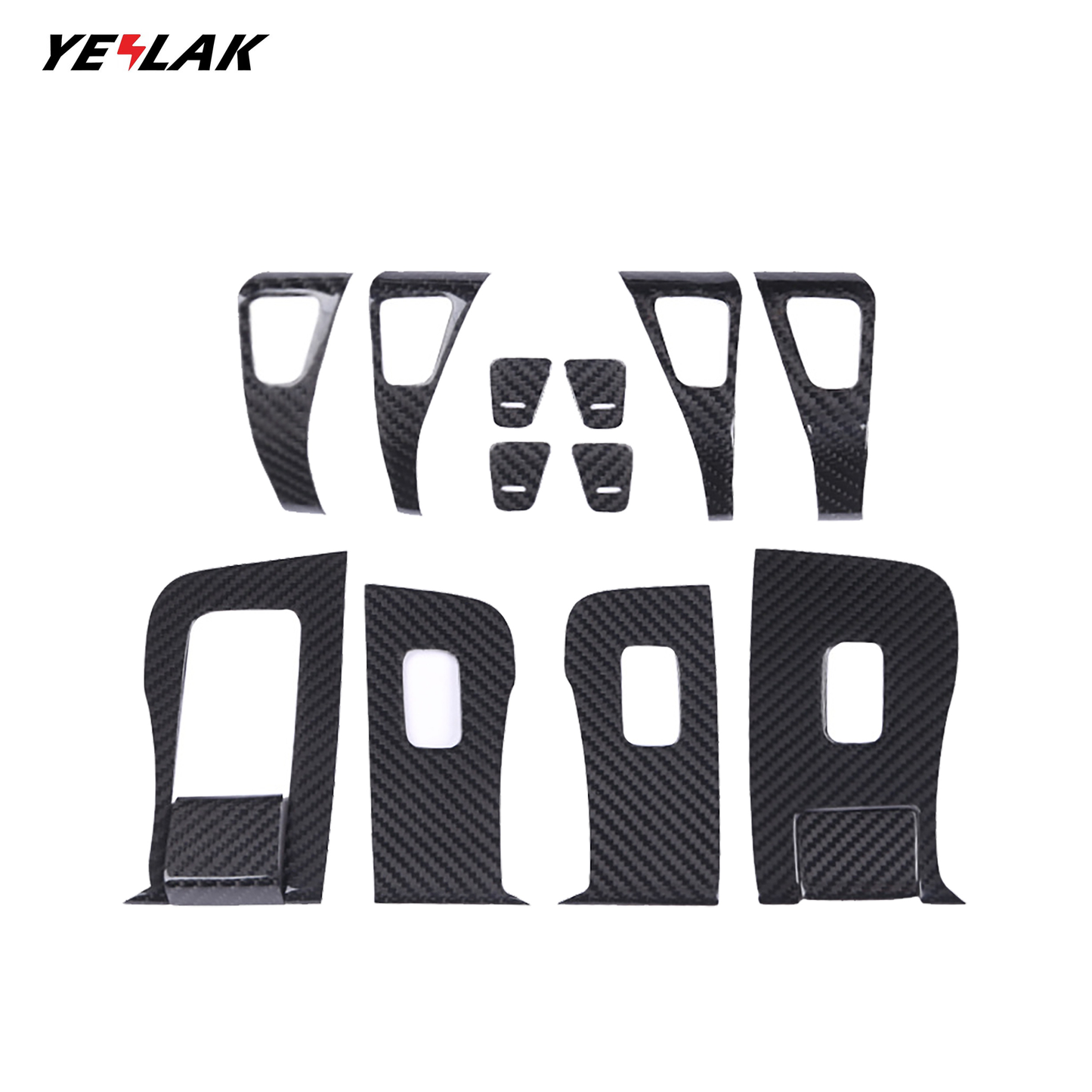 Real Carbon Fiber Window Switch Trim Cover For Tesla Model 3&Y