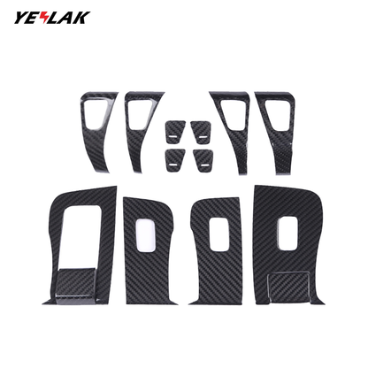 Real Carbon Fiber Window Switch Trim Cover For Tesla Model 3&Y