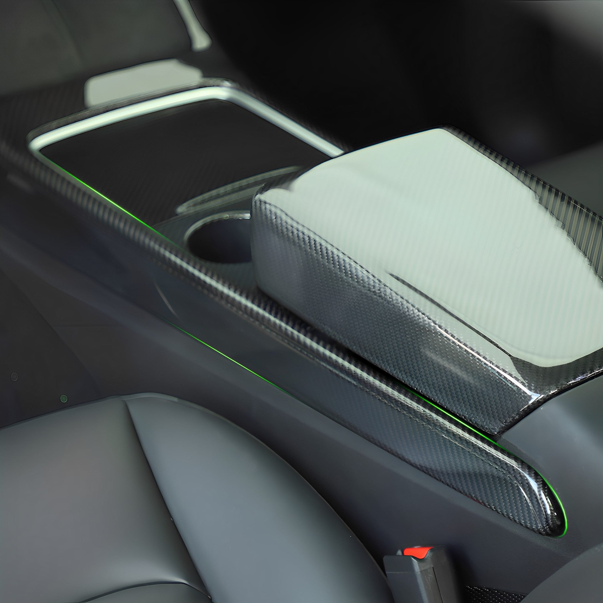 Carbon Fiber Center Console Side Trim Wrap For Tesla Model 3&Y