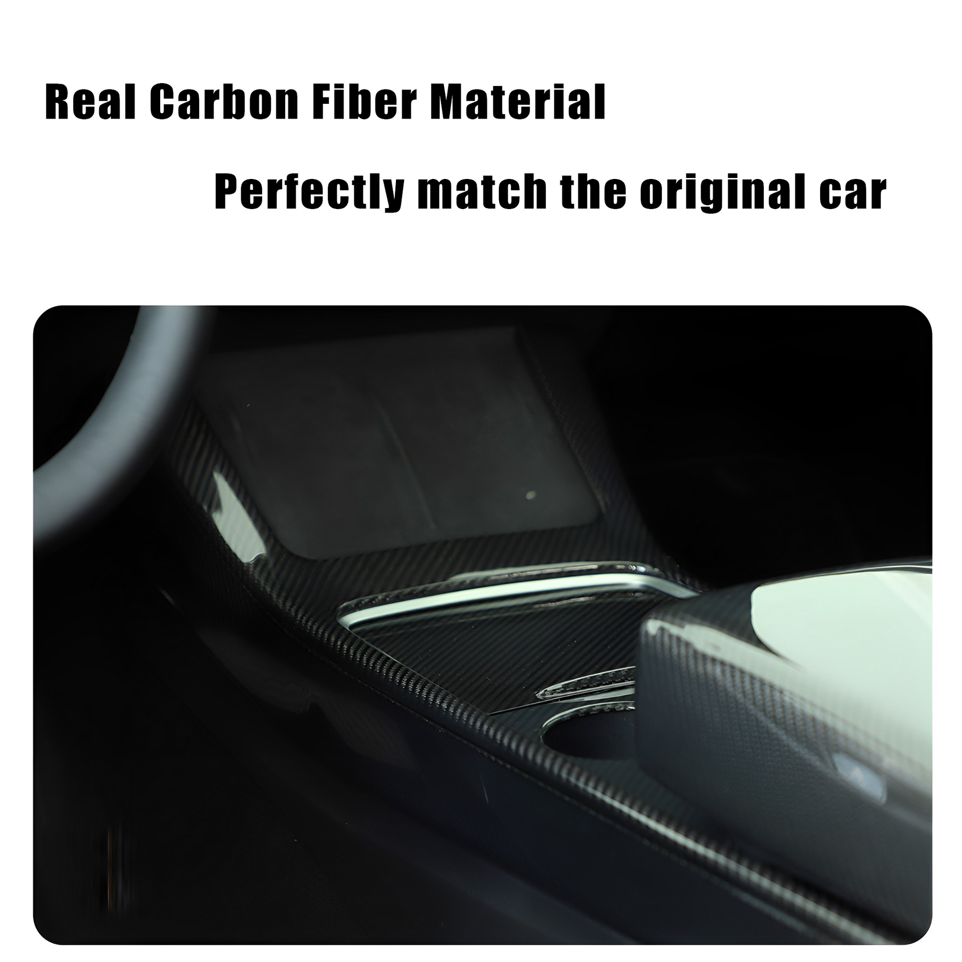 Carbon Fiber Center Console Side Trim Wrap For Tesla Model 3&Y
