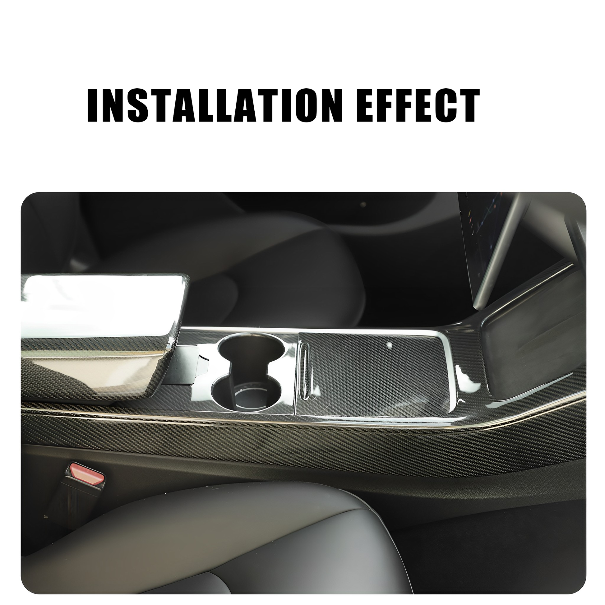 Carbon Fiber Center Console Side Trim Wrap For Tesla Model 3&Y