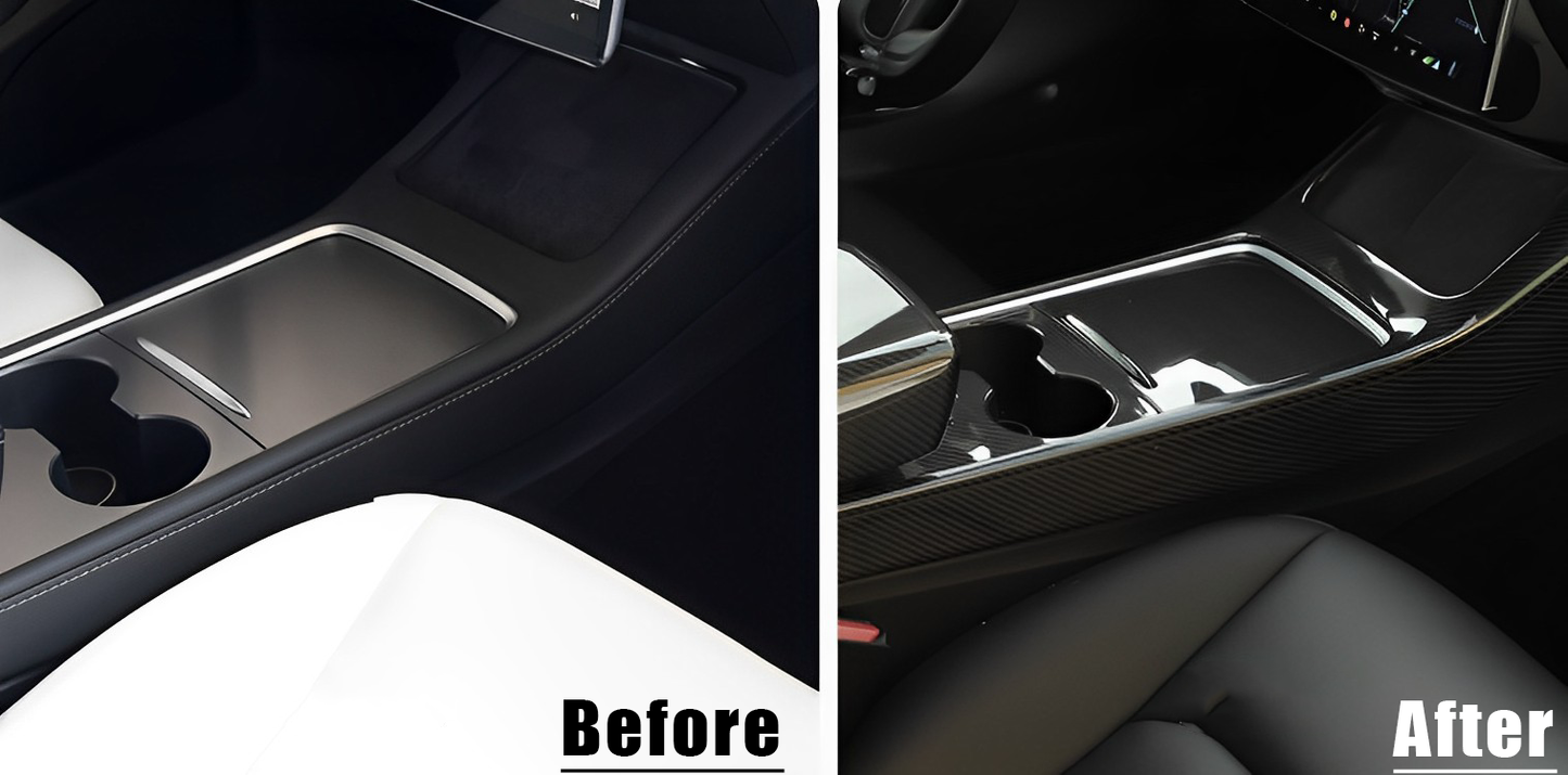 Carbon Fiber Center Console Side Trim Wrap For Tesla Model 3&Y