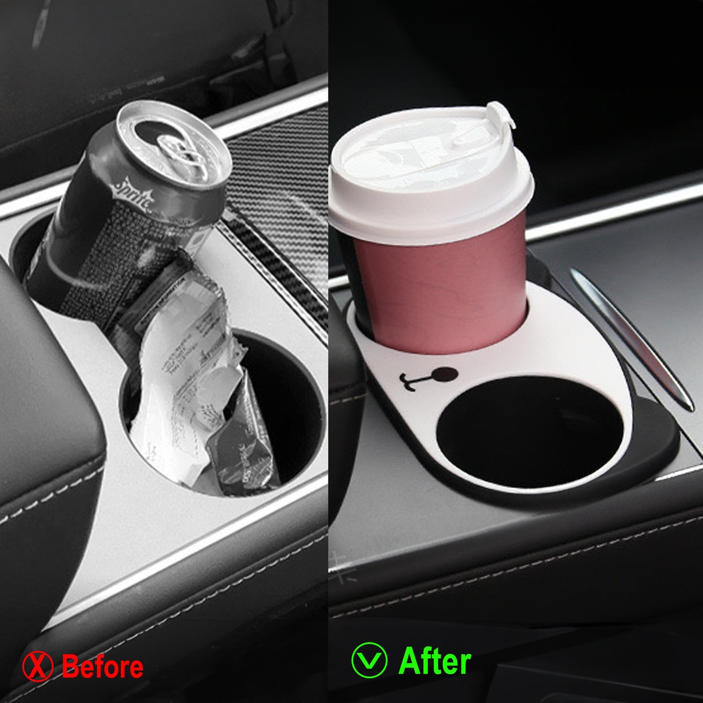Tesla Cup Holder Insert for Model Y & 3