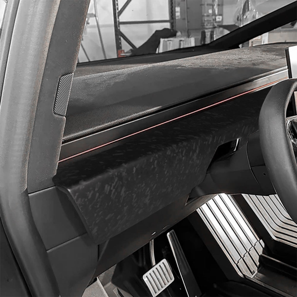 Tesla Cybertruck Forged Carbon Fiber Dashboard Overlay - Industrial-Strength Style & Seamless Upgrade (Pre-Order)