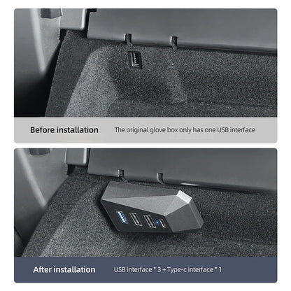 Glove Box USB Hub Multifunctional Docking For Tesla Model 3 / Y