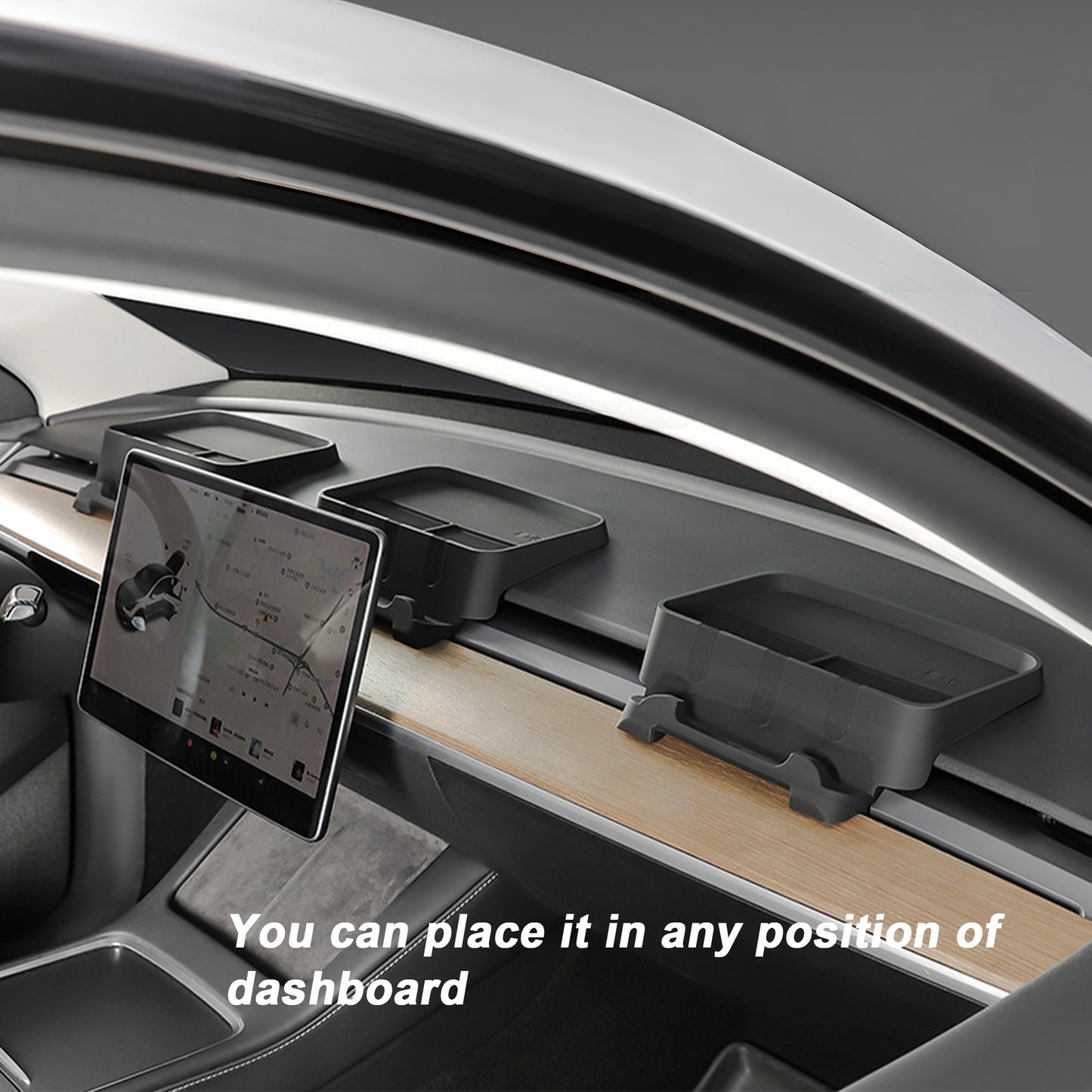 Center Console Organizer Behind Screen Storage Tray For Tesla Model 3&Y