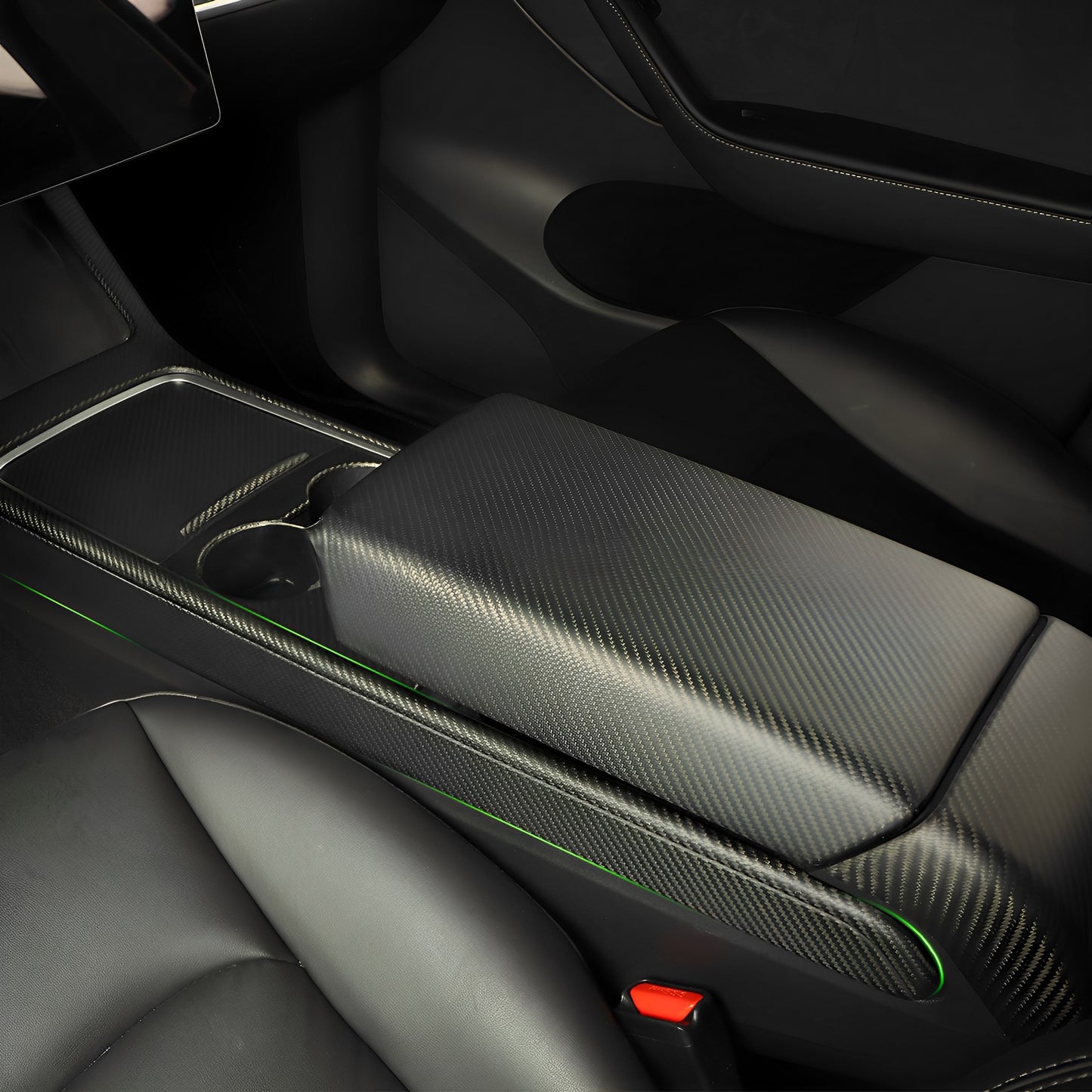 Carbon Fiber Center Console Side Trim Wrap For Tesla Model 3&Y