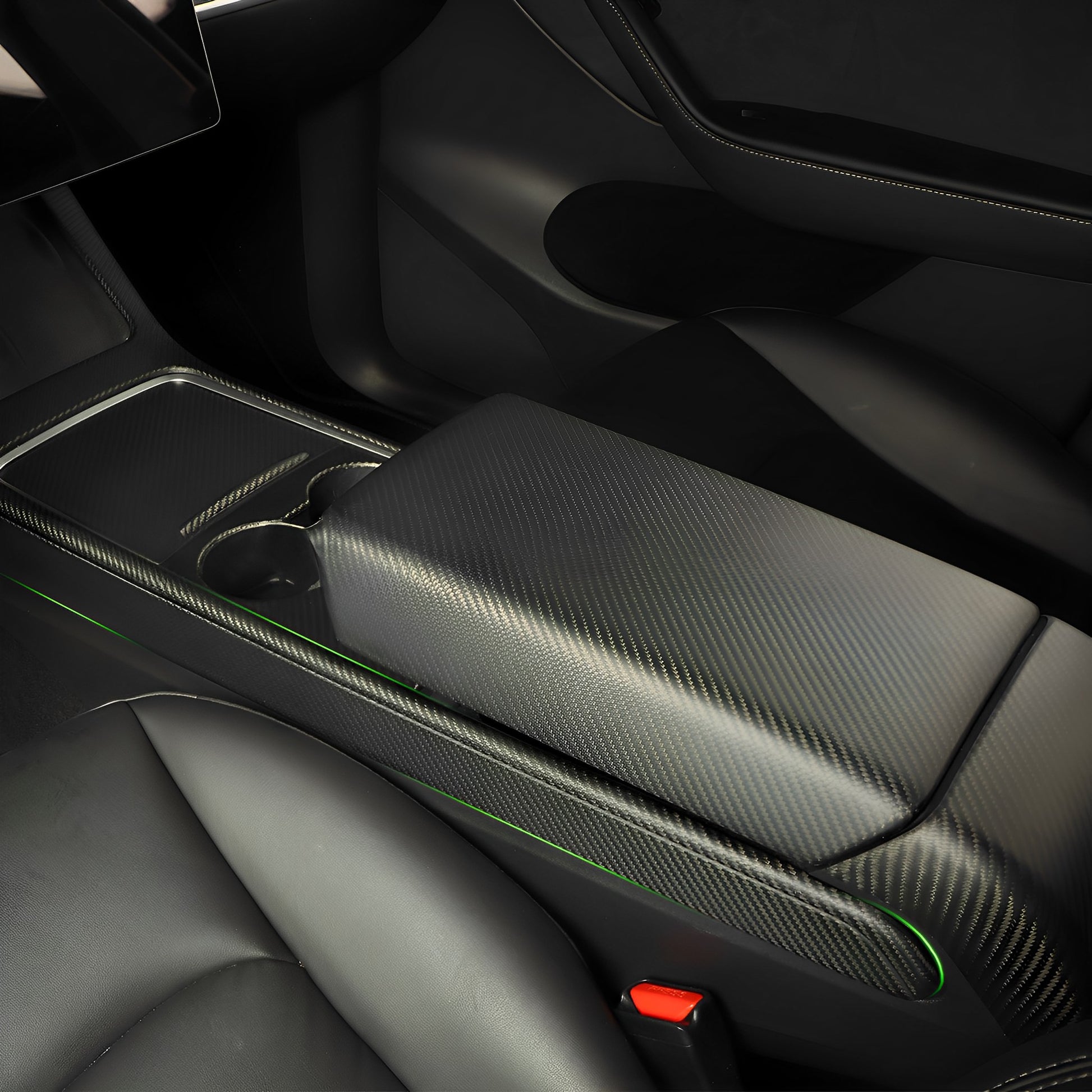 Carbon Fiber Center Console Side Trim Wrap For Tesla Model 3&Y
