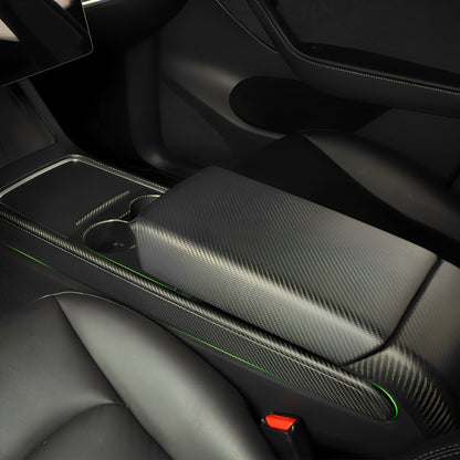 Carbon Fiber Center Console Side Trim Wrap For Tesla Model 3&Y