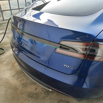 Real Carbon Fiber Trunk Chrome Trim For Tesla Model S 2015-2020