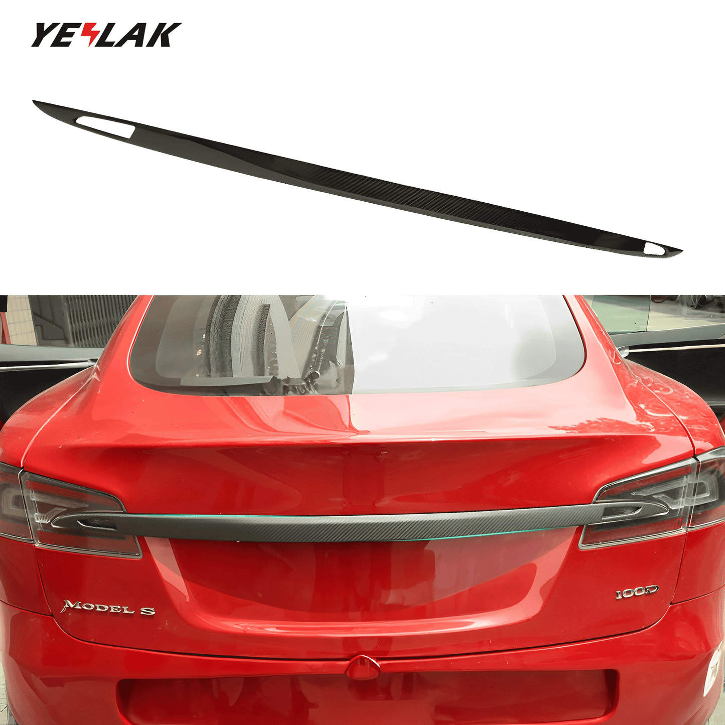 Real Carbon Fiber Trunk Chrome Trim For Tesla Model S 2015-2020