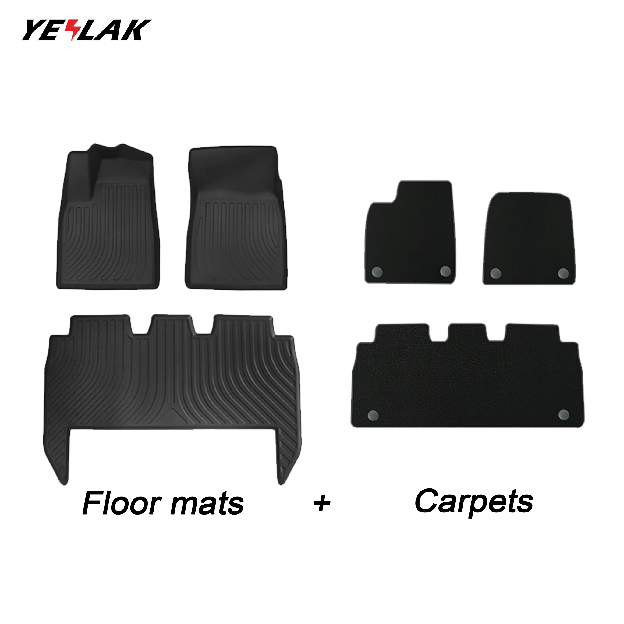 2021-2024 All Weather Floor Mats For Model X (5 Seater)