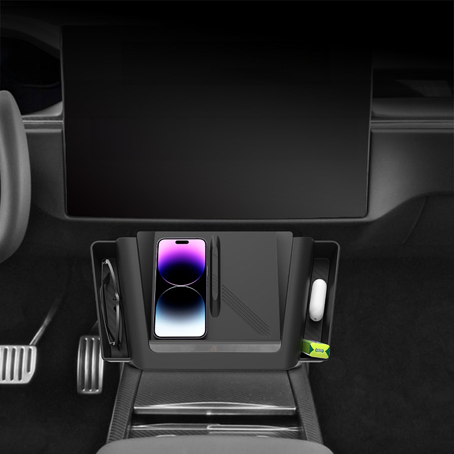 Center Console Storage Trays Cup Holder For Tesla Model X 2021+