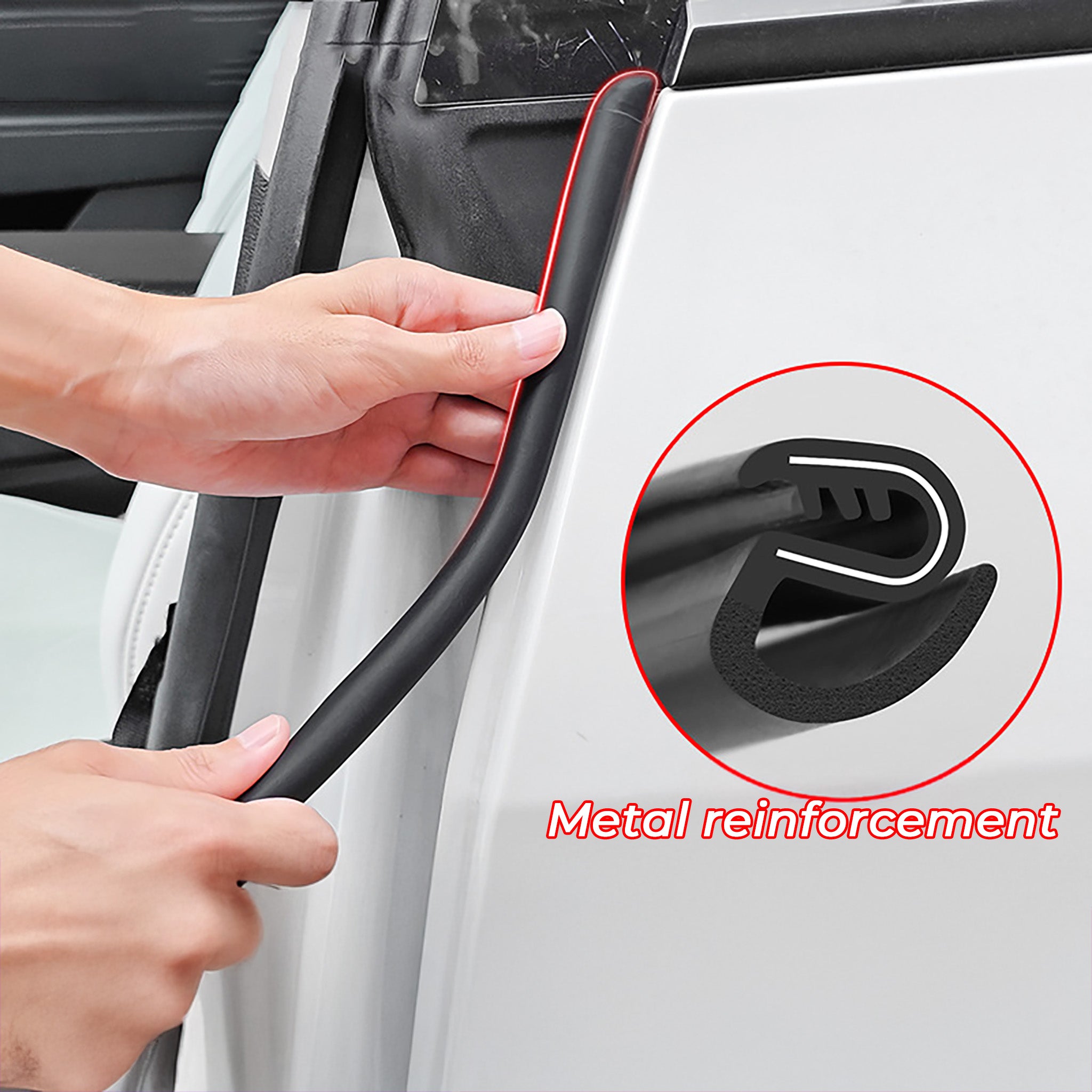 Door Seal Strip Kit For Tesla Model Y, Model 3, Model X - Rubber Noise Insulation Weatherstrip