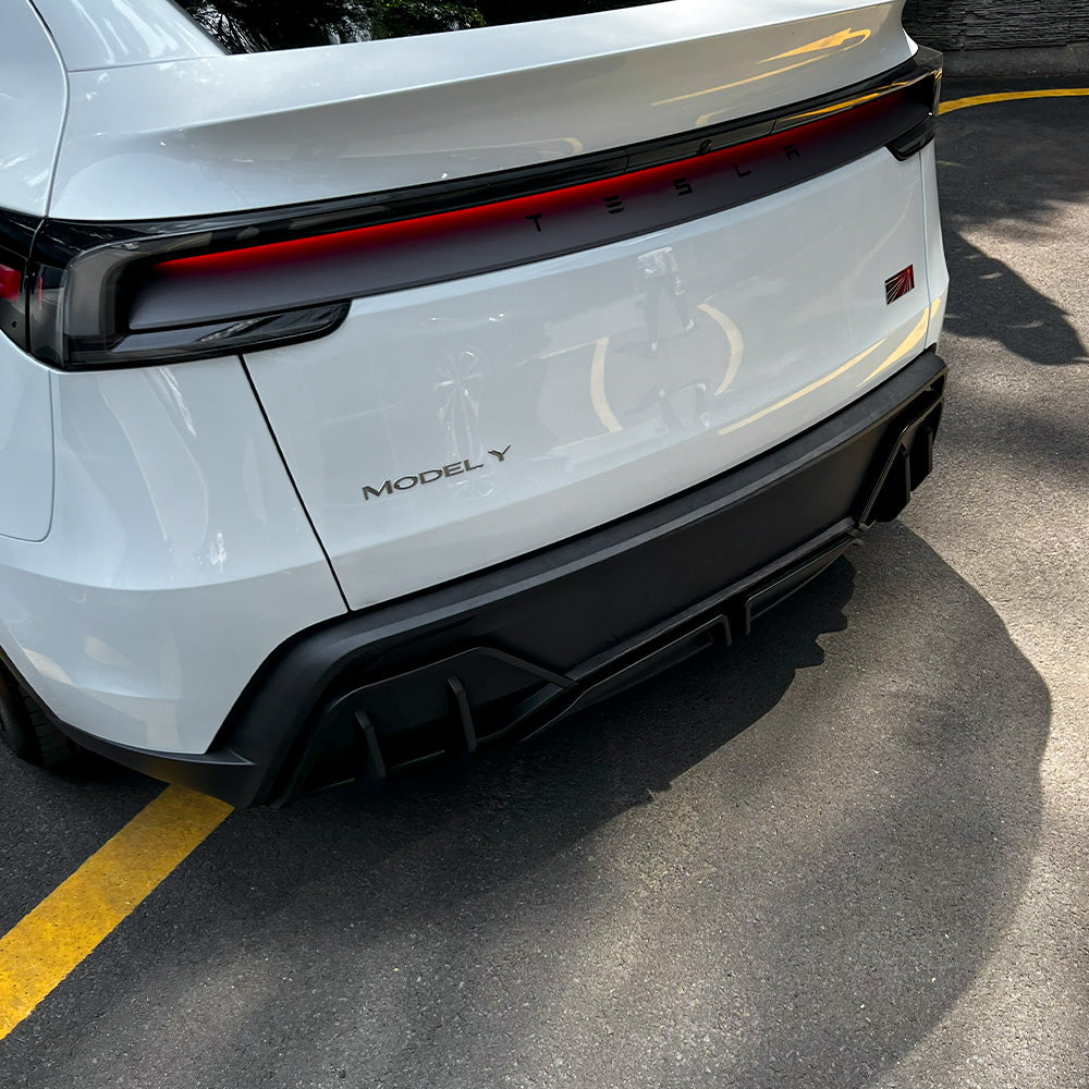Model Y Rear Splitter Installation Tesla Model Y Juniper Rear Diffuser Upgrade – 3PCS Aerodynamic Body Ki ...