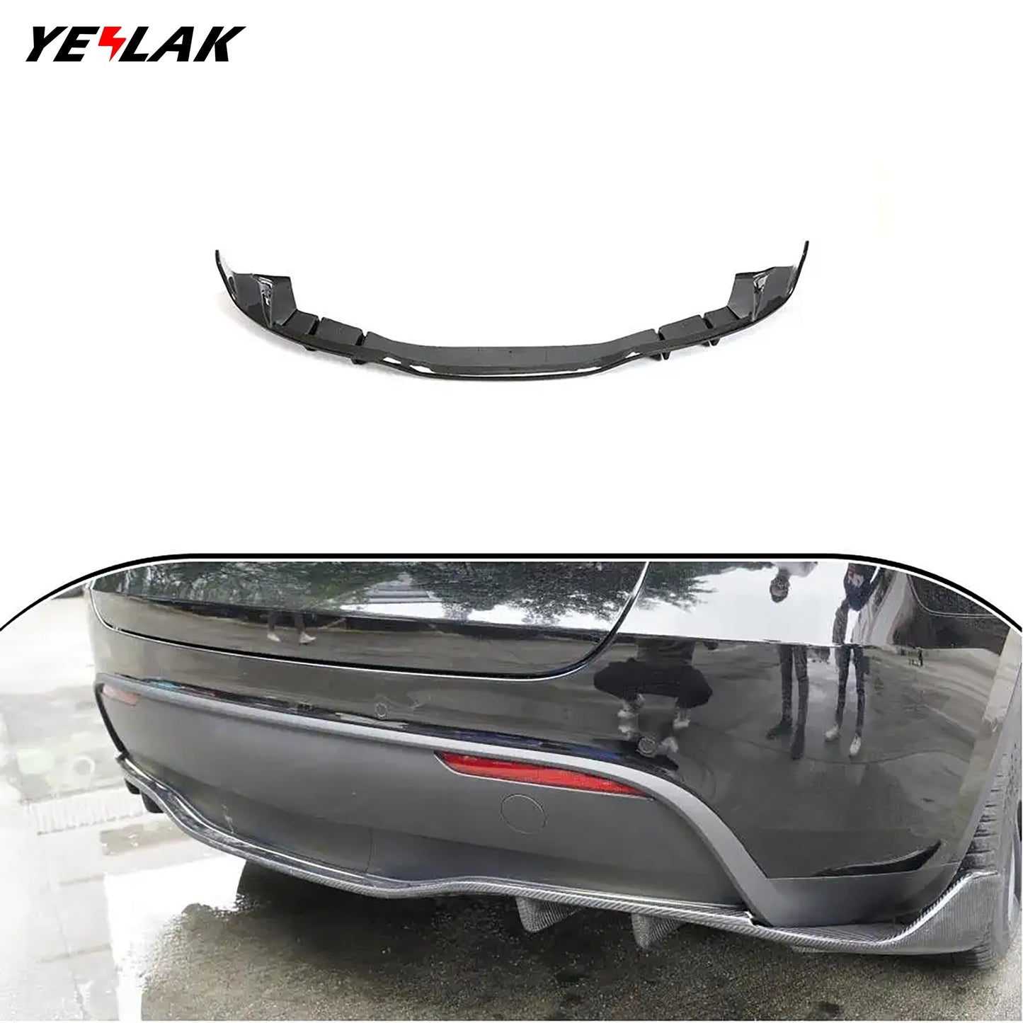 Tesla Model Y V-Style Rear Diffuser Real Carbon Fiber