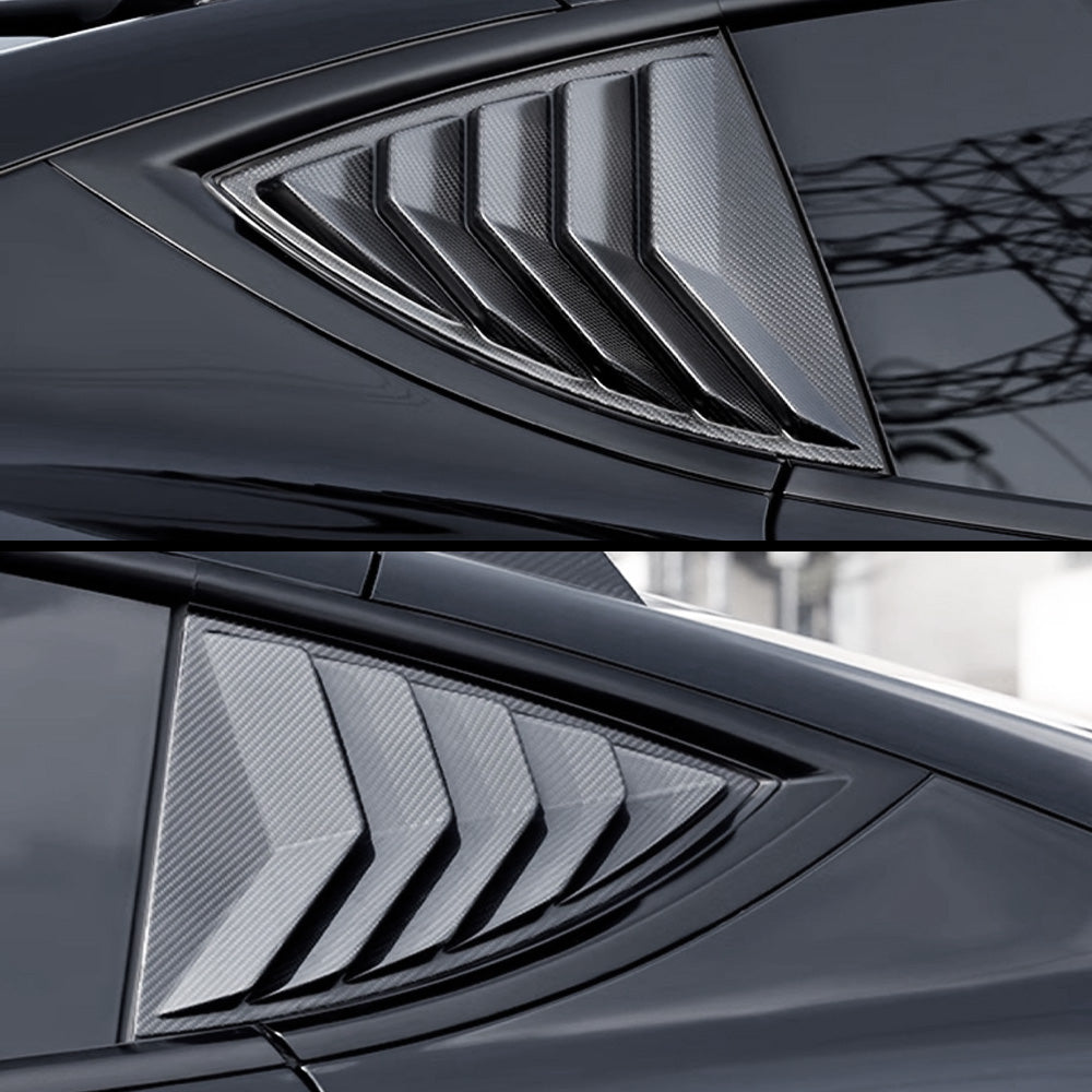 Rear Window Tesla Tesla Model Y Carbon Fiber Rear Quarter Window Louvers (2020–2025 ...