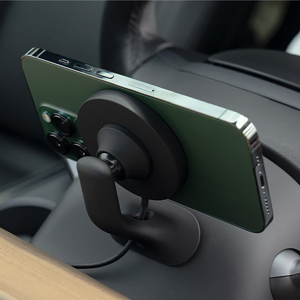 Tesla Wireless Charging Phone Mount for Model 3/Y – OBD-II Power & Steering Wheel Installation